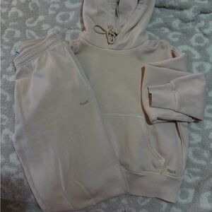 TNA Cozy Fleece Hoodie AND joggers in Light Pink